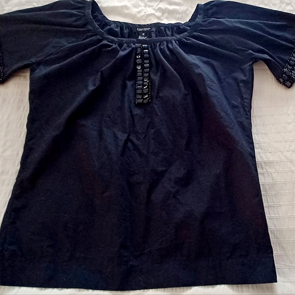 Karen Kane 100 % cotton black blouse.  Size XS